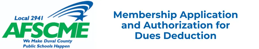Membership Card and Authorization for Dues Deduction