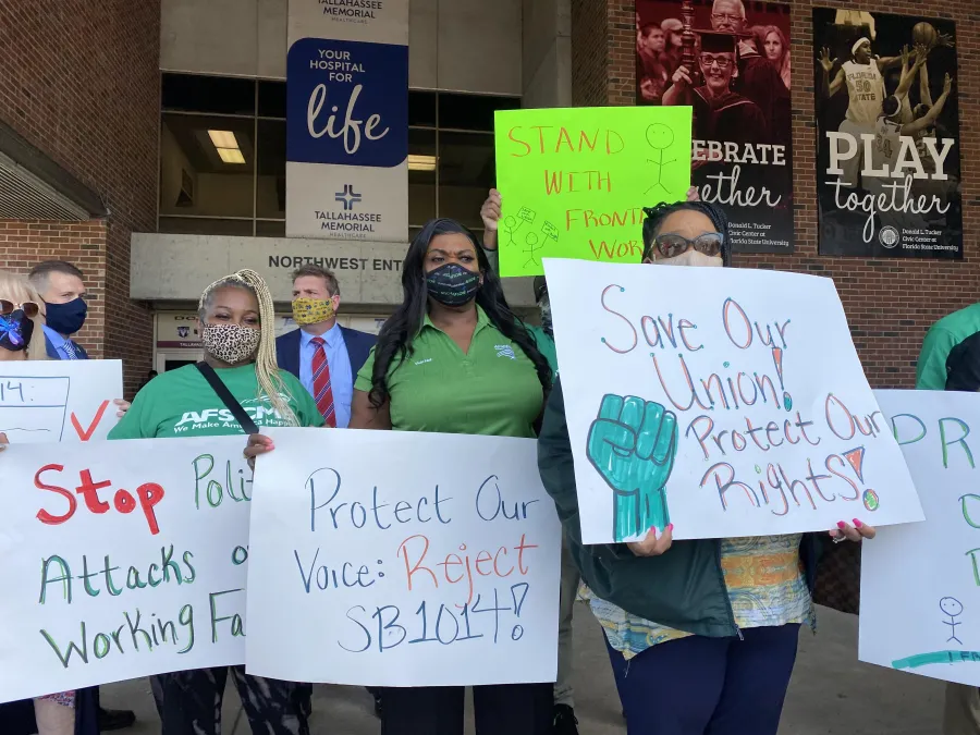 AFSCME members stood up to fight against SB 1014 